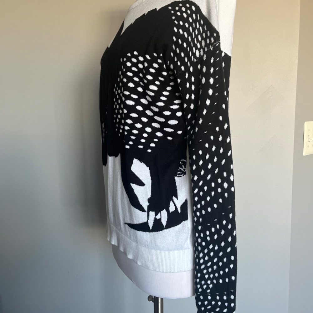 TIBI Rare Armadillo Intarsia White Relaxed Casual Pullover Sweater Top - Picture 6 of 10